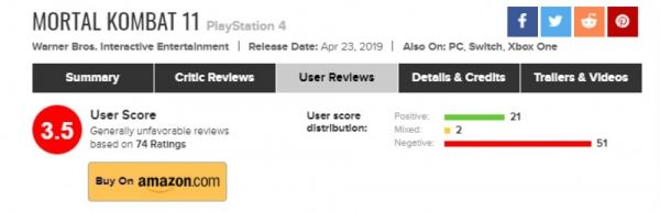  Геймеры массово занижают оценку Mortal Kombat 11 на Metacritic. И вот почему 
